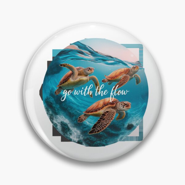 Item preview, Go with the Flow: Serene Sea Turtles Art designed and sold by deluxedigital1.