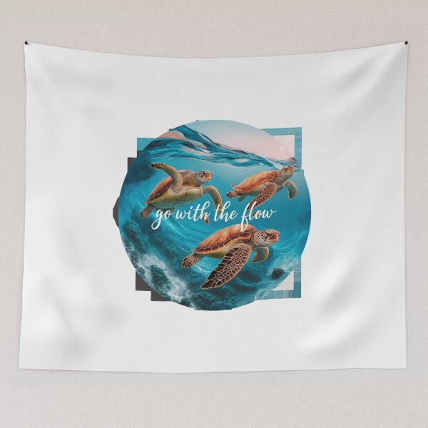 Item preview, Go with the Flow: Serene Sea Turtles Art designed and sold by deluxedigital1.
