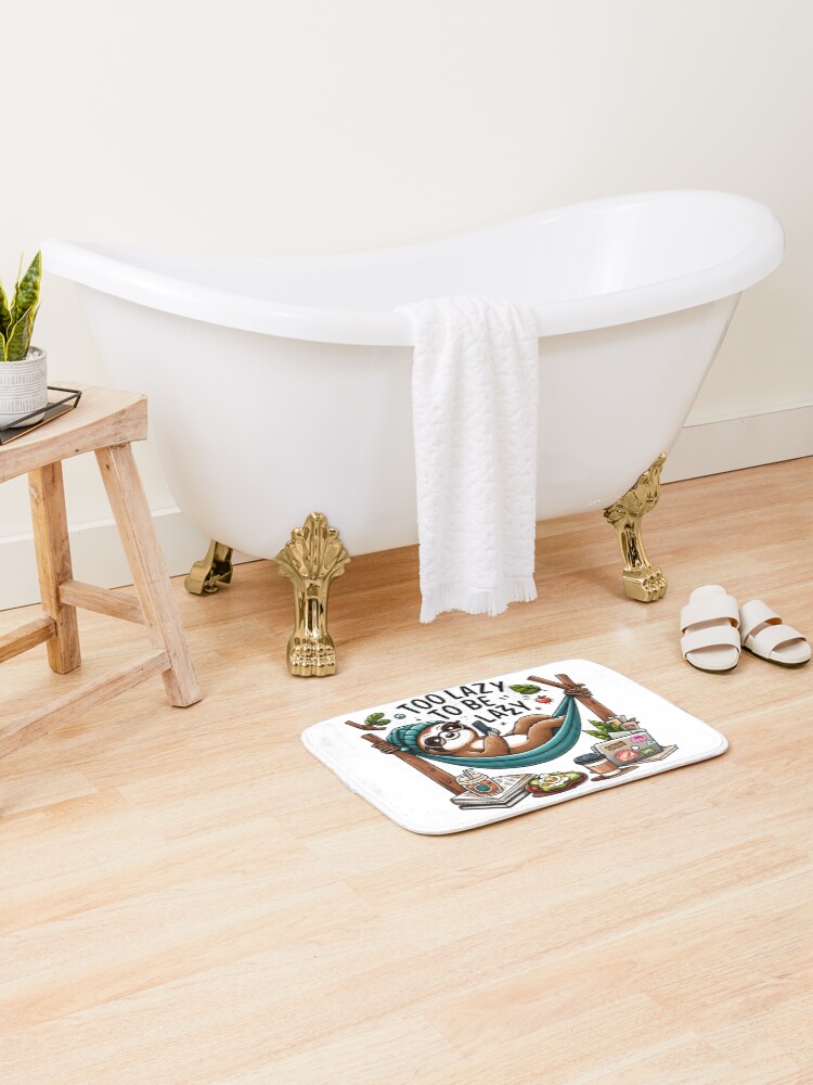 Thumbnail 2 of 6, Bath Mat, Chillin' Sloth designed and sold by AI-Only.