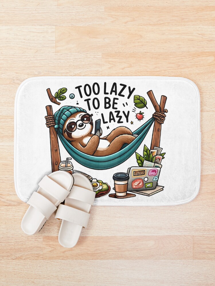 Thumbnail 1 of 6, Bath Mat, Chillin' Sloth designed and sold by AI-Only.