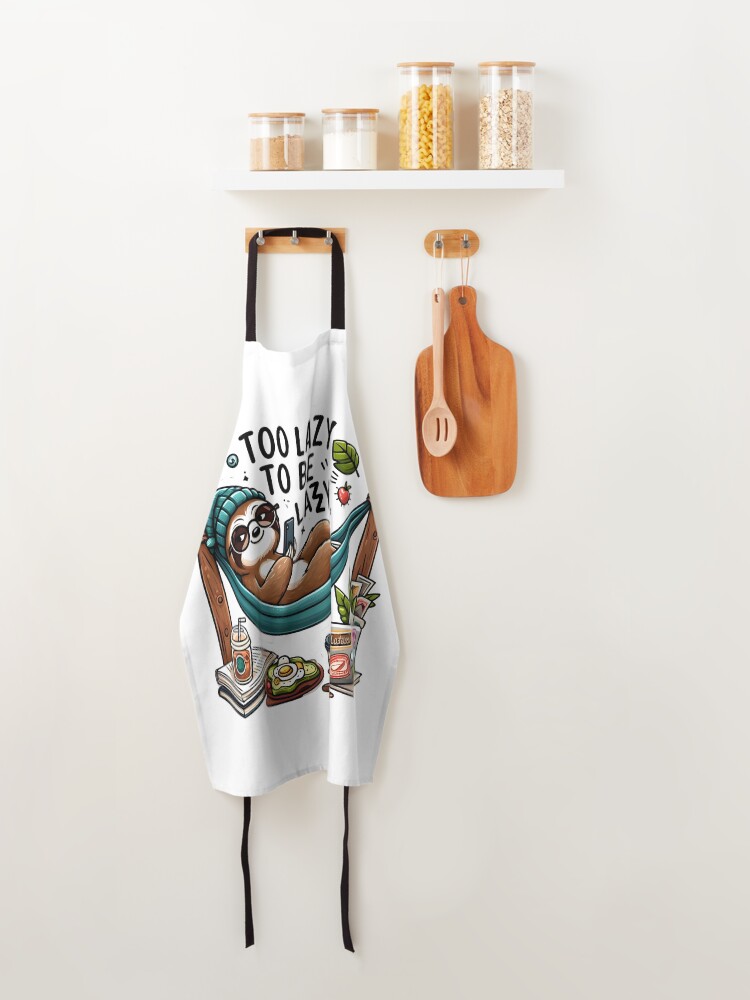 Thumbnail 4 of 6, Apron, Chillin' Sloth designed and sold by AI-Only.