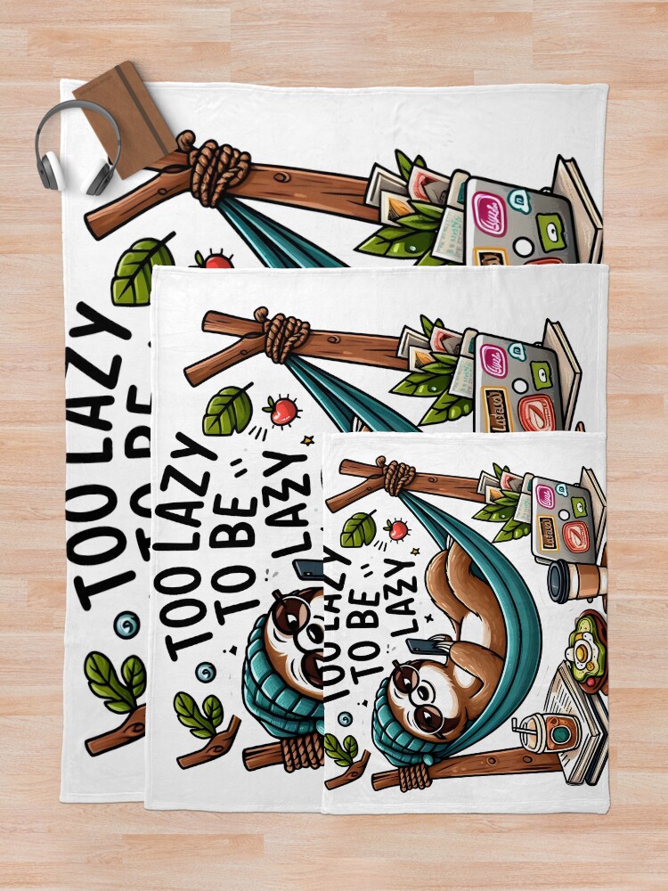Thumbnail 5 of 6, Throw Blanket, Chillin' Sloth designed and sold by AI-Only.
