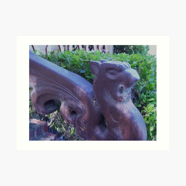 Gargoyle and Cobwebs close up Art Print