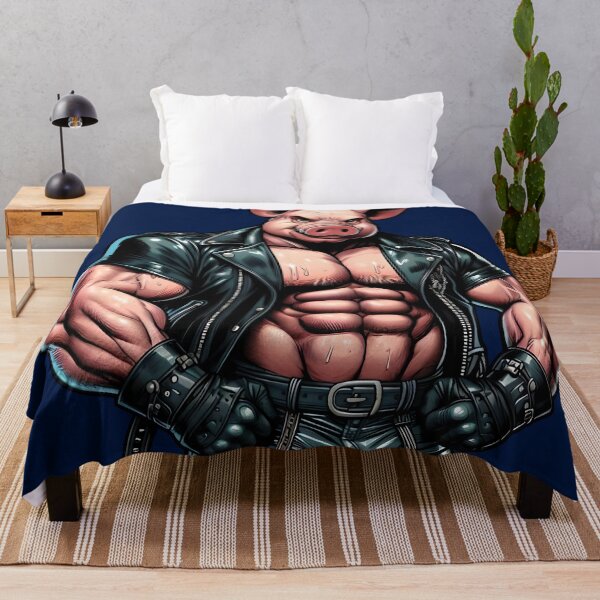 Item preview, Muscular leather pig sweating designed and sold by KilloKalla.