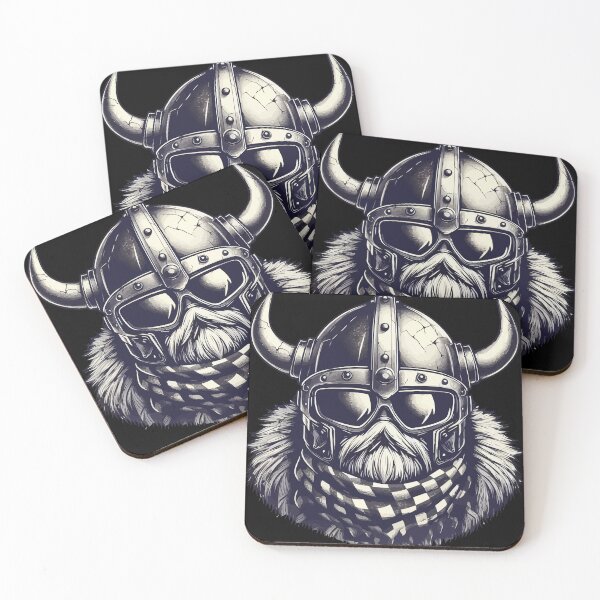 Item preview, Funny Bearded Viking Biker In Cool Helmet designed and sold by TomFrontierArt.