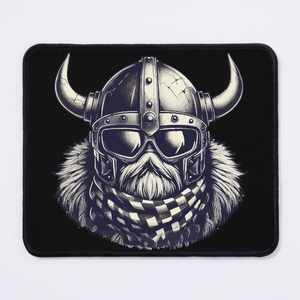 Item preview, Funny Bearded Viking Biker In Cool Helmet designed and sold by TomFrontierArt.