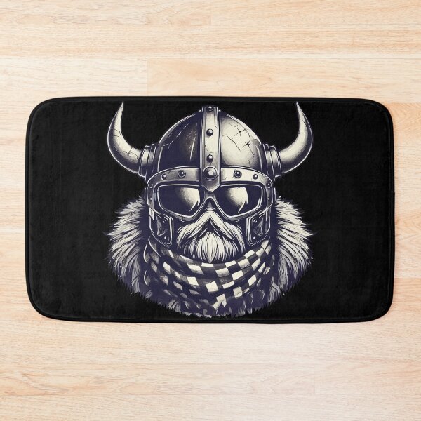 Item preview, Funny Bearded Viking Biker In Cool Helmet designed and sold by TomFrontierArt.