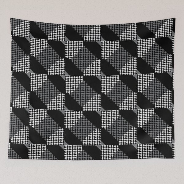 Item preview, Abstract Black and White Geometric Pattern, seamless designed and sold by ImagineCorner.