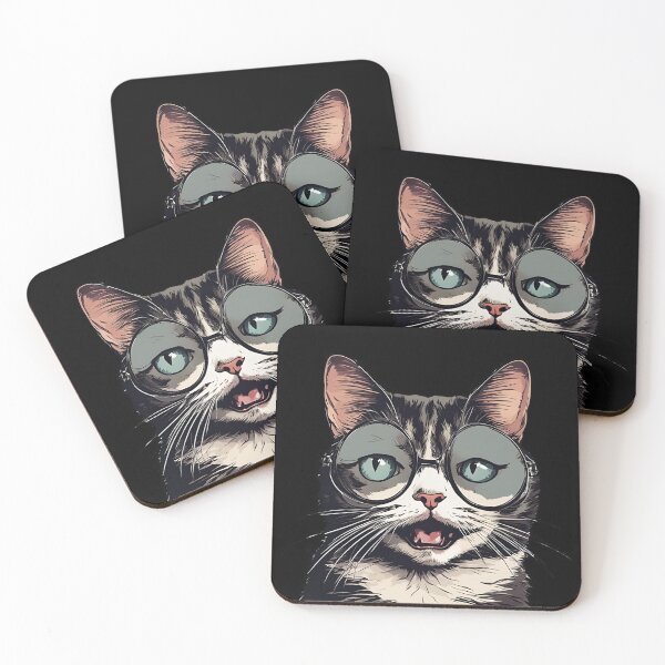 Item preview, Funny cat with glasses designed and sold by JacobsParadise.