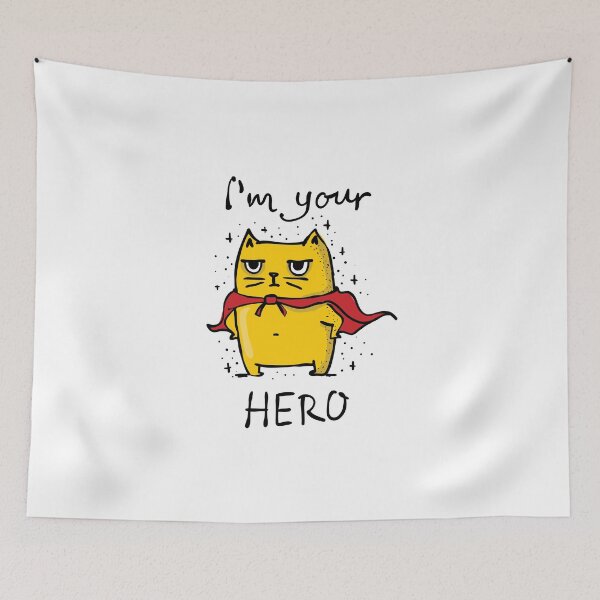 Item preview, Superhero Cat: I'm Your Hero!  pen_spark designed and sold by Sticker Vibes.