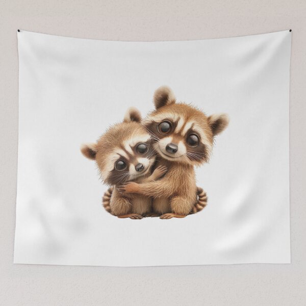 Item preview, Two Cute Raccoons Hugging designed and sold by ML-Media.