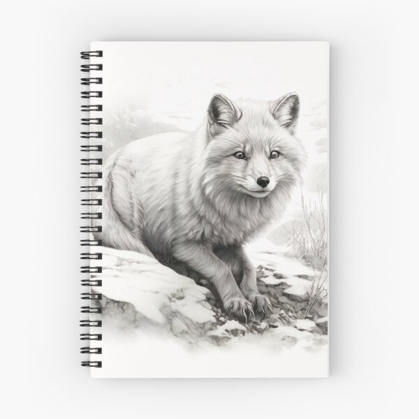Item preview, Pencil-drawn Arctic Fox - High-Quality Black and White Design designed and sold by Pencil-Art.