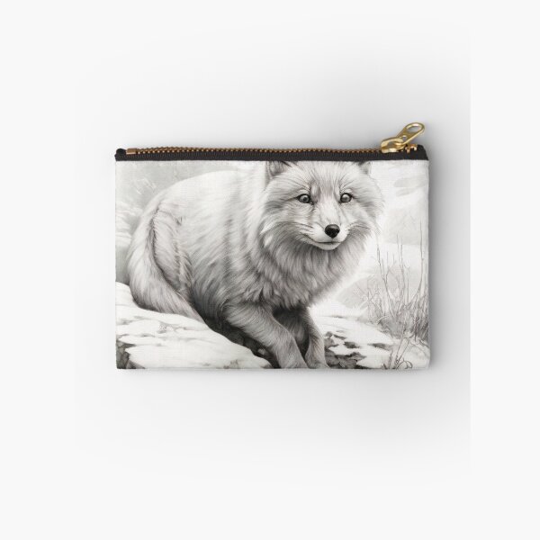 Item preview, Pencil-drawn Arctic Fox - High-Quality Black and White Design designed and sold by Pencil-Art.