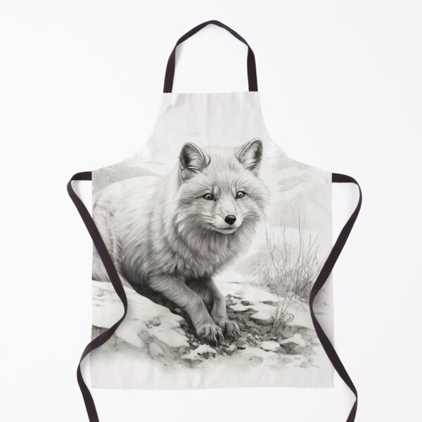 Item preview, Pencil-drawn Arctic Fox - High-Quality Black and White Design designed and sold by Pencil-Art.