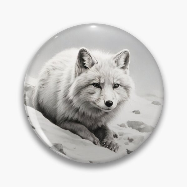 Item preview, Pencil-drawn Arctic Fox - High-Quality Black and White Design designed and sold by Pencil-Art.