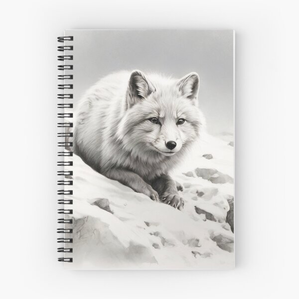 Item preview, Pencil-drawn Arctic Fox - High-Quality Black and White Design designed and sold by Pencil-Art.
