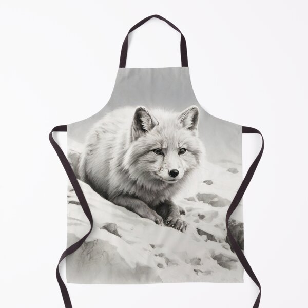Item preview, Pencil-drawn Arctic Fox - High-Quality Black and White Design designed and sold by Pencil-Art.