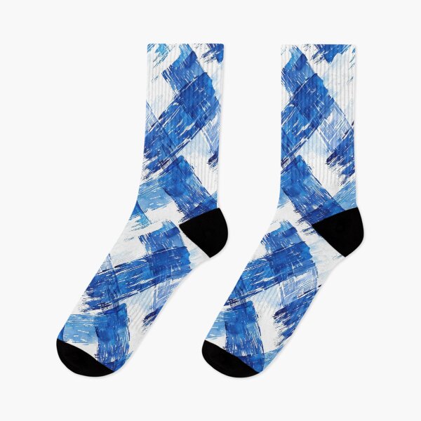 Item preview, Abstract Blue Brushstroke Pattern on White, seamless. designed and sold by ImagineCorner.
