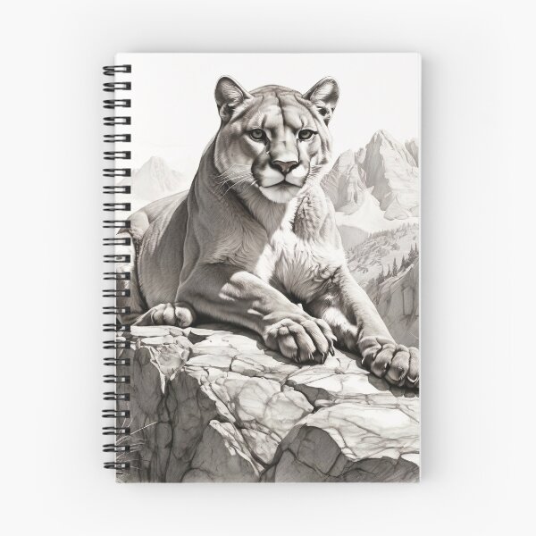 Item preview, Black and white pencil drawing of a Puma designed and sold by Pencil-Art.