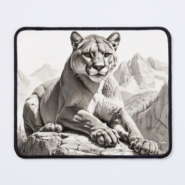 Item preview, Black and white pencil drawing of a Puma designed and sold by Pencil-Art.