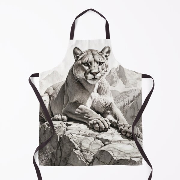Item preview, Black and white pencil drawing of a Puma designed and sold by Pencil-Art.