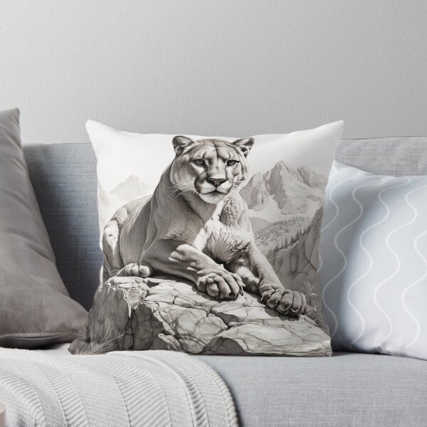 Item preview, Black and white pencil drawing of a Puma designed and sold by Pencil-Art.