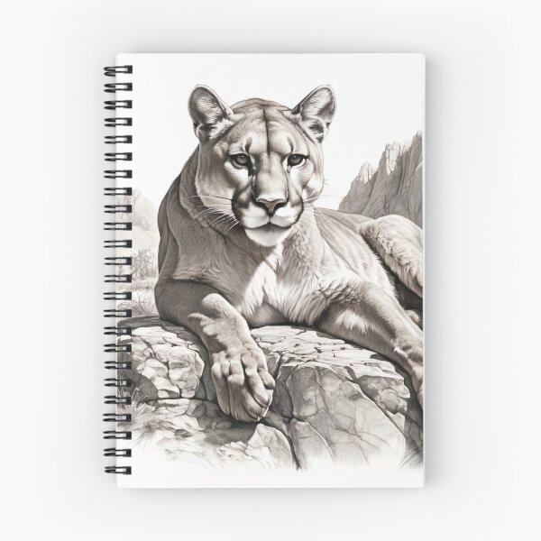 Item preview, Black and white pencil drawing of a Puma designed and sold by Pencil-Art.