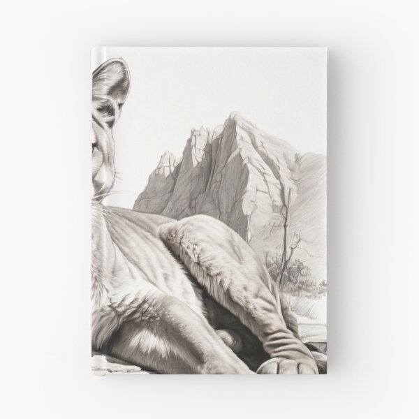 Item preview, Black and white pencil drawing of a Puma designed and sold by Pencil-Art.