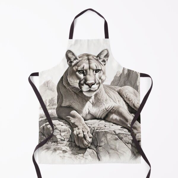 Item preview, Black and white pencil drawing of a Puma designed and sold by Pencil-Art.