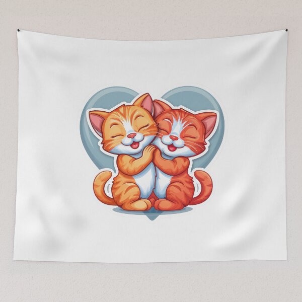 Item preview, Two Orange Kittens Hugging In Heart designed and sold by ML-Media.