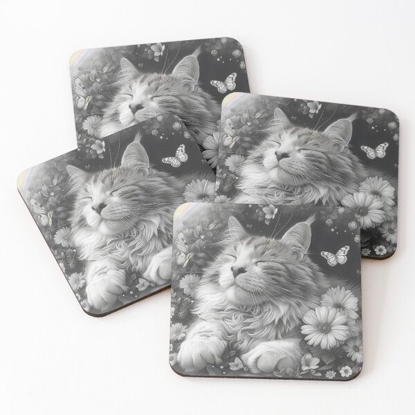 Item preview, Black and white cat pencil drawing designed and sold by Pencil-Art.