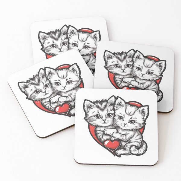 Item preview, Two Kittens Hugging Inside Heart designed and sold by RGShirtWorks.