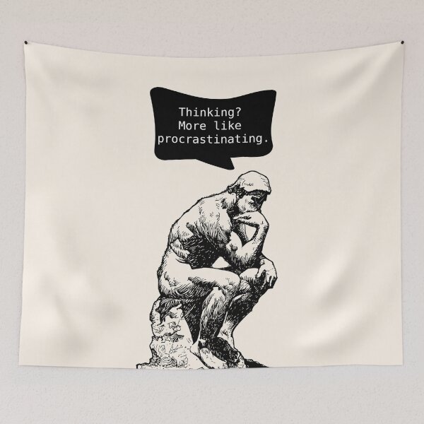 Item preview, Philosophical Procrastinating Thinking  Man Light Background designed and sold by cerenalkan.