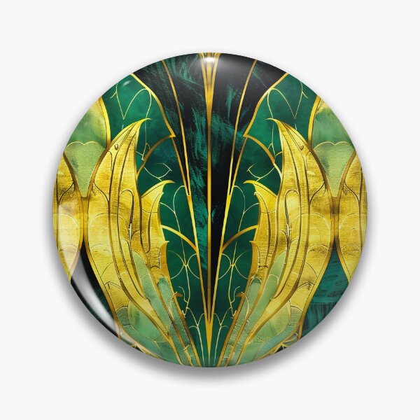 Item preview, Gatsby Inspired Pattern, Glamour Dark Green Gold Aesthetic designed and sold by Vic Torys ☆.