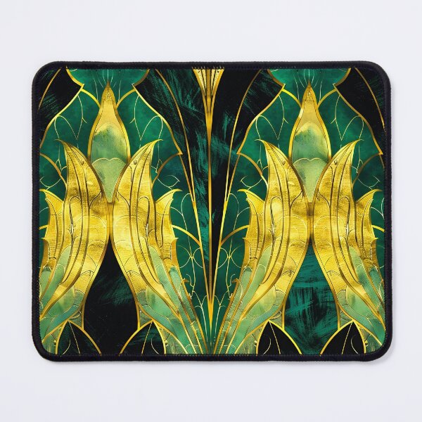 Item preview, Gatsby Inspired Pattern, Glamour Dark Green Gold Aesthetic designed and sold by Vic Torys ☆.