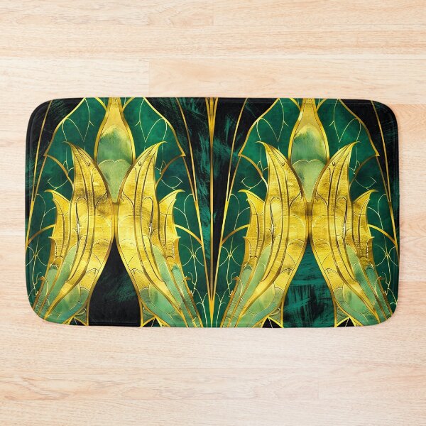 Item preview, Gatsby Inspired Pattern, Glamour Dark Green Gold Aesthetic designed and sold by Vic Torys ☆.