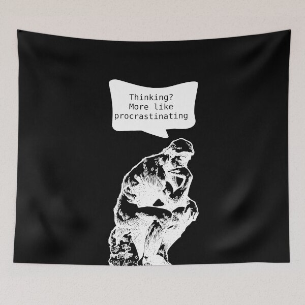 Item preview, Philosophical Procrastinating Thinking Man Dark Background designed and sold by cerenalkan.