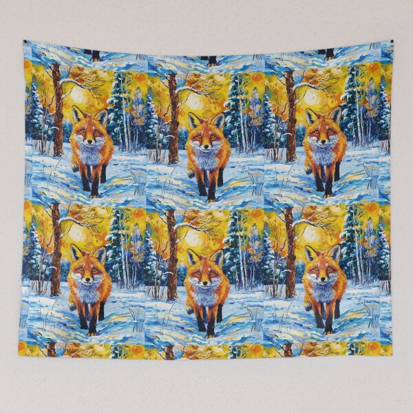 Artikelvorschau, Fuchs-Portrait. Wintersaison, Schneefuchs, Vintage-Fuchs, Fuchs-Malerei, Vincent van Gogh-Stil entworfen und verkauft von FoxVibes.