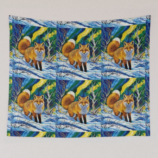 Artikelvorschau, Fuchs-Portrait. Wintersaison, Schneefuchs, Vintage-Fuchs, Fuchs-Malerei, Vincent van Gogh-Stil entworfen und verkauft von FoxVibes.