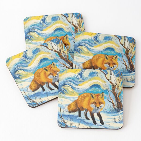 Artikelvorschau, Fuchs-Portrait. Wintersaison, Schneefuchs, Vintage-Fuchs, Fuchs-Malerei, Vincent van Gogh-Stil entworfen und verkauft von FoxVibes.