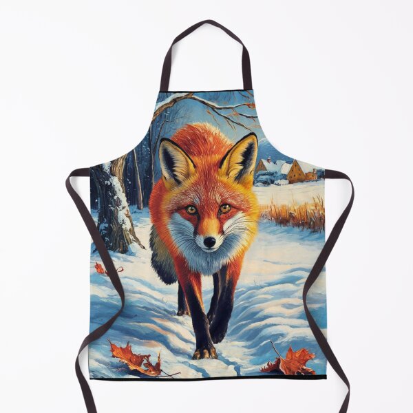 Item preview, Fox Portrait. Winter season, snowy fox, vintage fox, fox painting, Vincent van Gogh style designed and sold by FoxVibes.