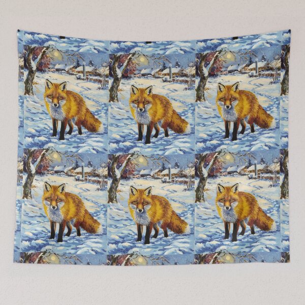 Item preview, Fox Portrait. Winter season, snowy fox, vintage fox, fox painting, Vincent van Gogh style designed and sold by FoxVibes.