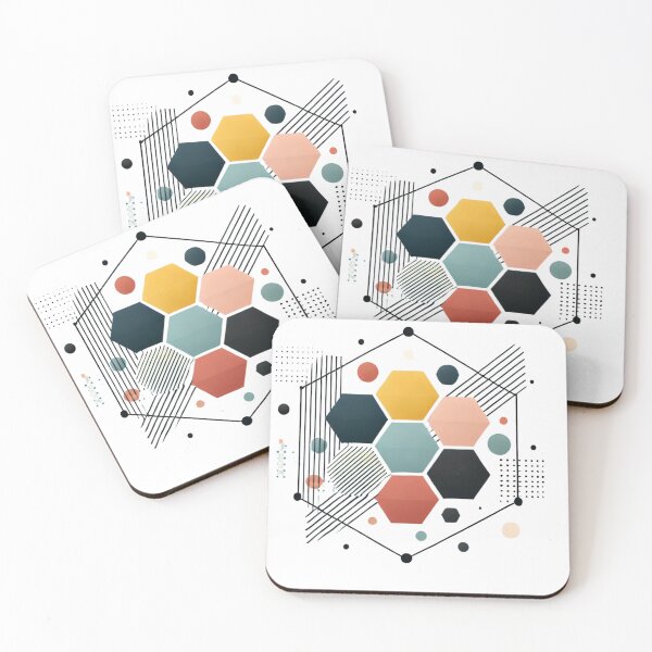 Item preview, Modern Geometric Hexagon Art - Abstract Colorful Design Tee designed and sold by LessLines.