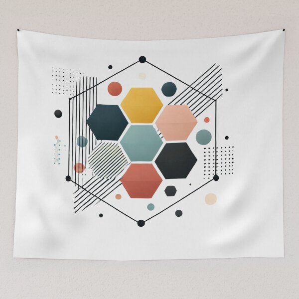 Item preview, Modern Geometric Hexagon Art - Abstract Colorful Design Tee designed and sold by LessLines.