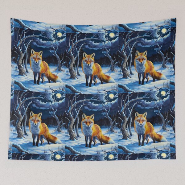 Item preview, Fox Portrait. Winter season, snowy fox, vintage fox, fox painting, Vincent van Gogh style designed and sold by FoxVibes.