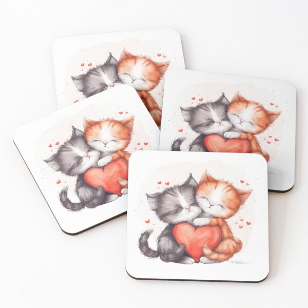 Item preview, Two Kittens Hugging a Heart designed and sold by ML-Media.