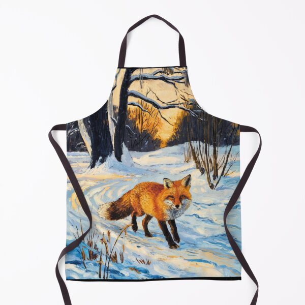 Item preview, Fox Portrait. Winter season, snowy fox, vintage fox, fox painting, Vincent van Gogh style designed and sold by FoxVibes.