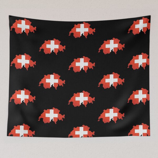Item preview, Switzerland - national border in national flag designed and sold by Mohja-Design.