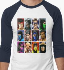 Mortal Kombat II SNES Character Select Men's Baseball ¾ T-Shirt