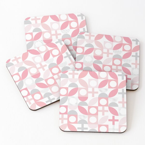Item preview, Bauhaus Pattern 5 pale pink shapes pattern designed and sold by LD ART.